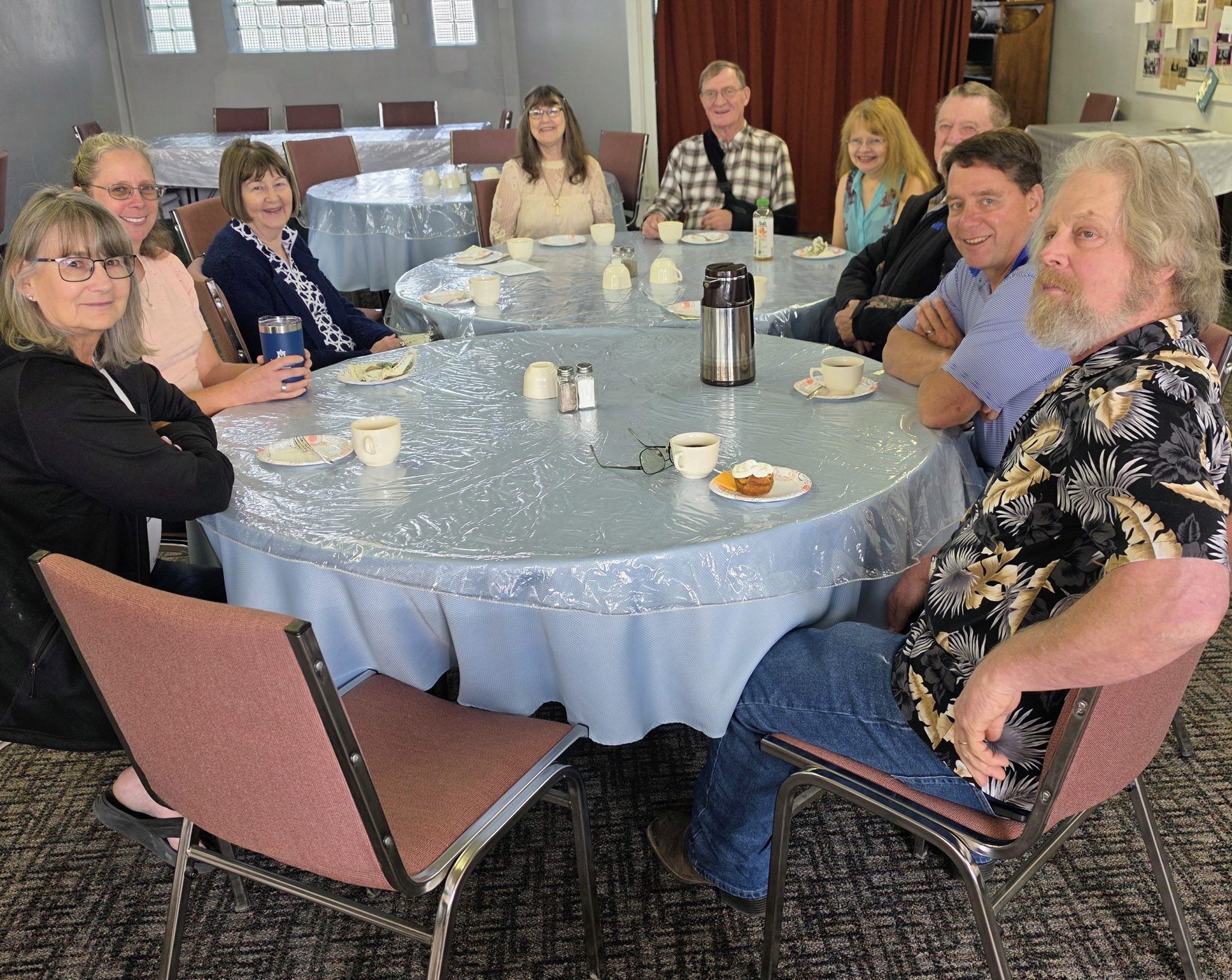 Parishioners of Havre First Presbyterian gathered at a table at a community event